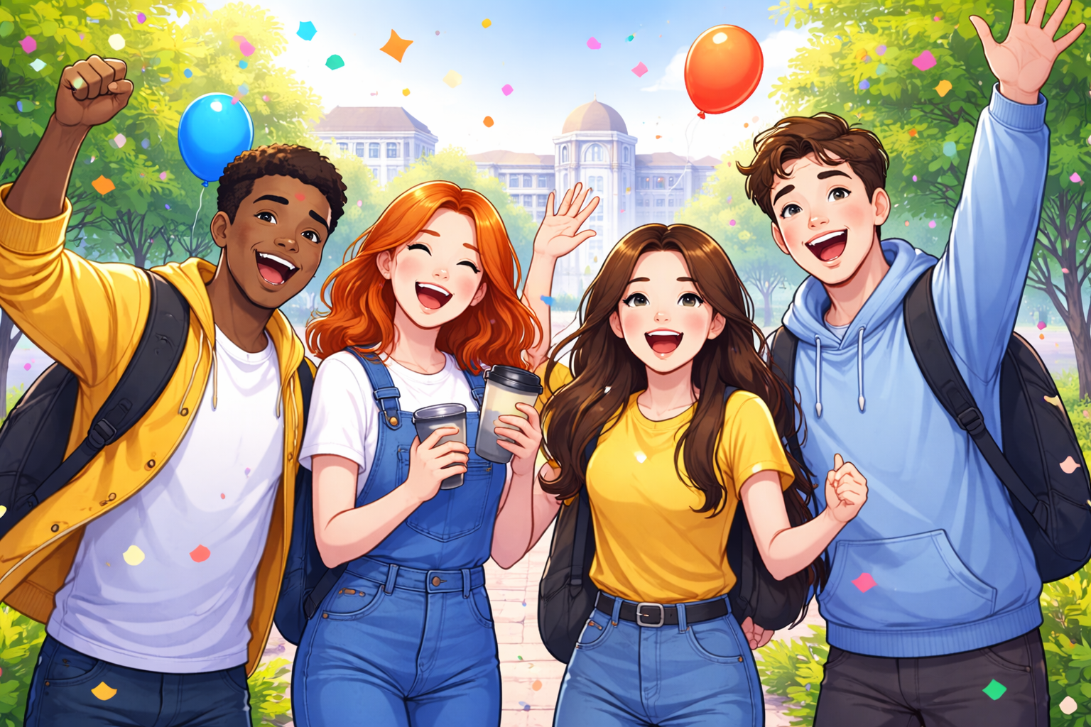 Students enjoying campus life